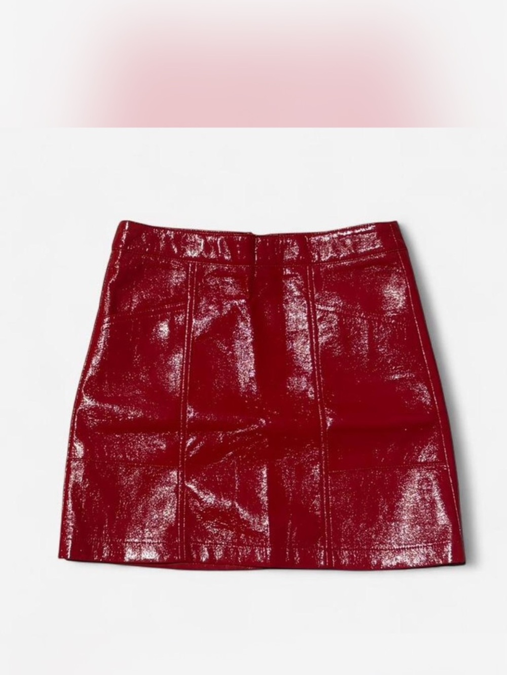 Forever 21 Red faux lather Patent Mini Skirt glassy vinyl